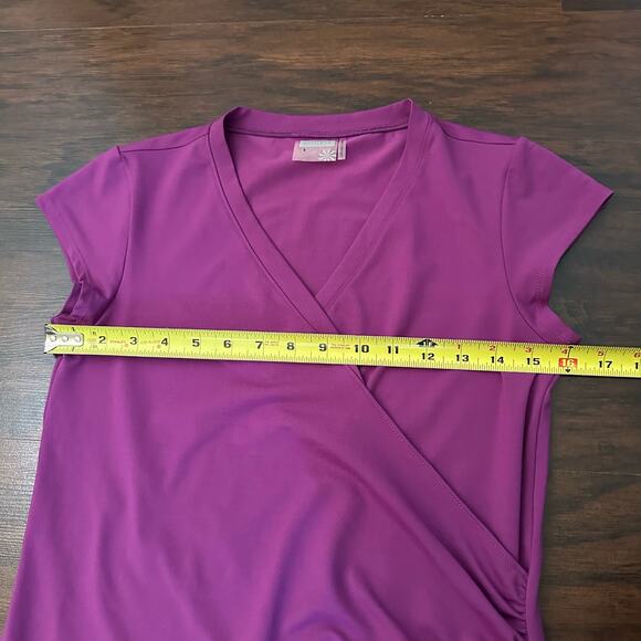 Athleta purple short sleeve wrap midi dress size S - Picture 11 of 12